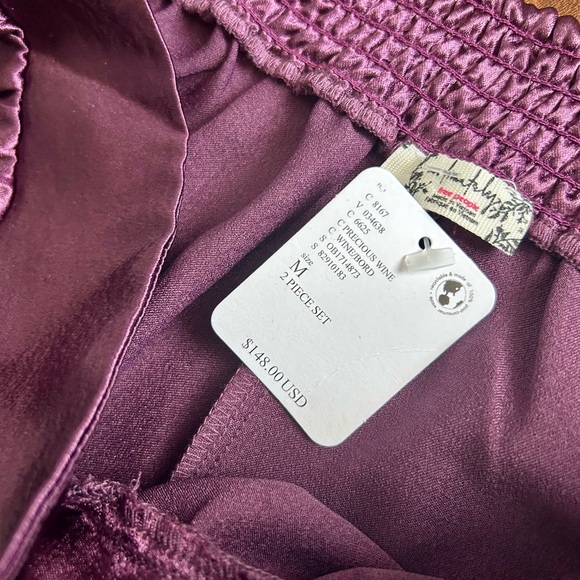 Free People Chasing Love Ruffle Satin Pajamas - Picture 8 of 11